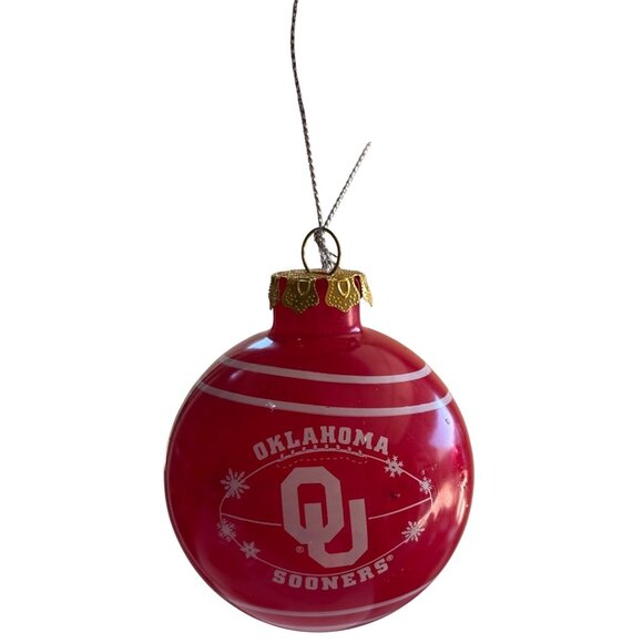 Collegiate Licensed Product University of Oklahoma OU Glass Ball Ornament-BOXED - Picture 3 of 12